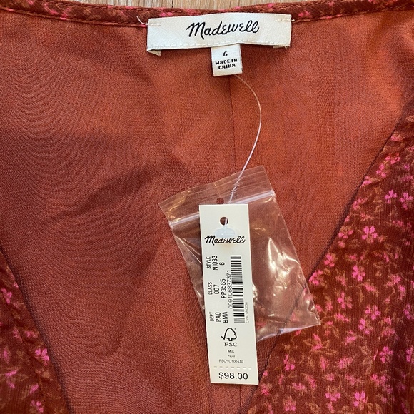 Madewell Short Sleeve Button Down Floral Blouse - Picture 5 of 5